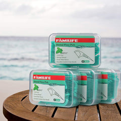 Durable handle design of FAMILIFE flossers supports comfortable, precise use.