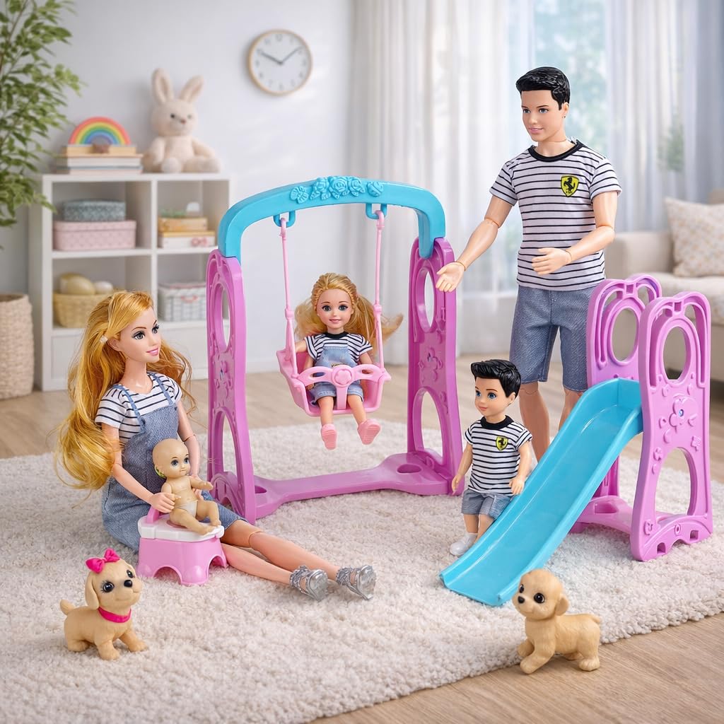 Familydolls packaging highlights features and keeps toys organized.
