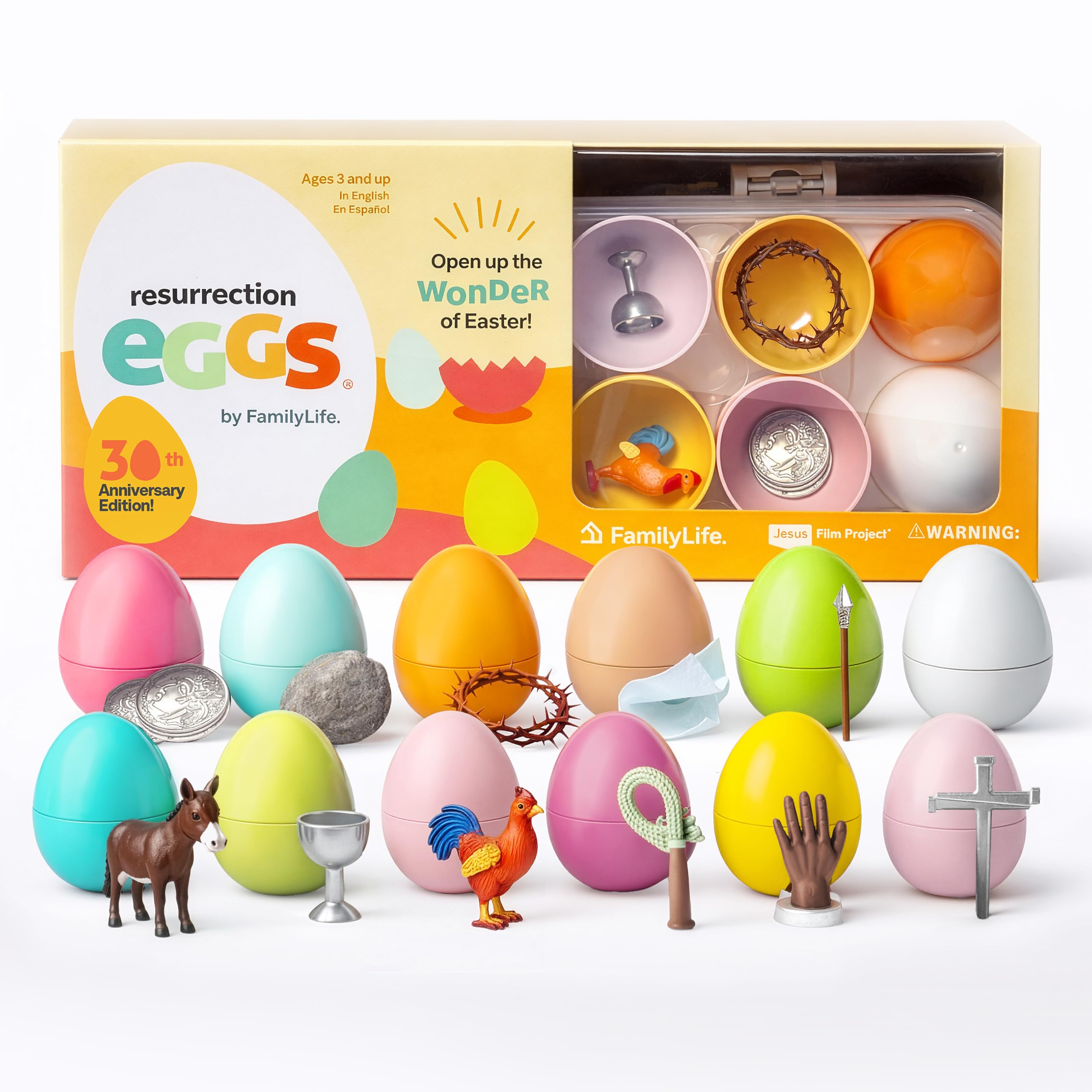 FamilyLife Resurrection Eggs 30th Anniversary with storybook visuals for Easter storytelling.