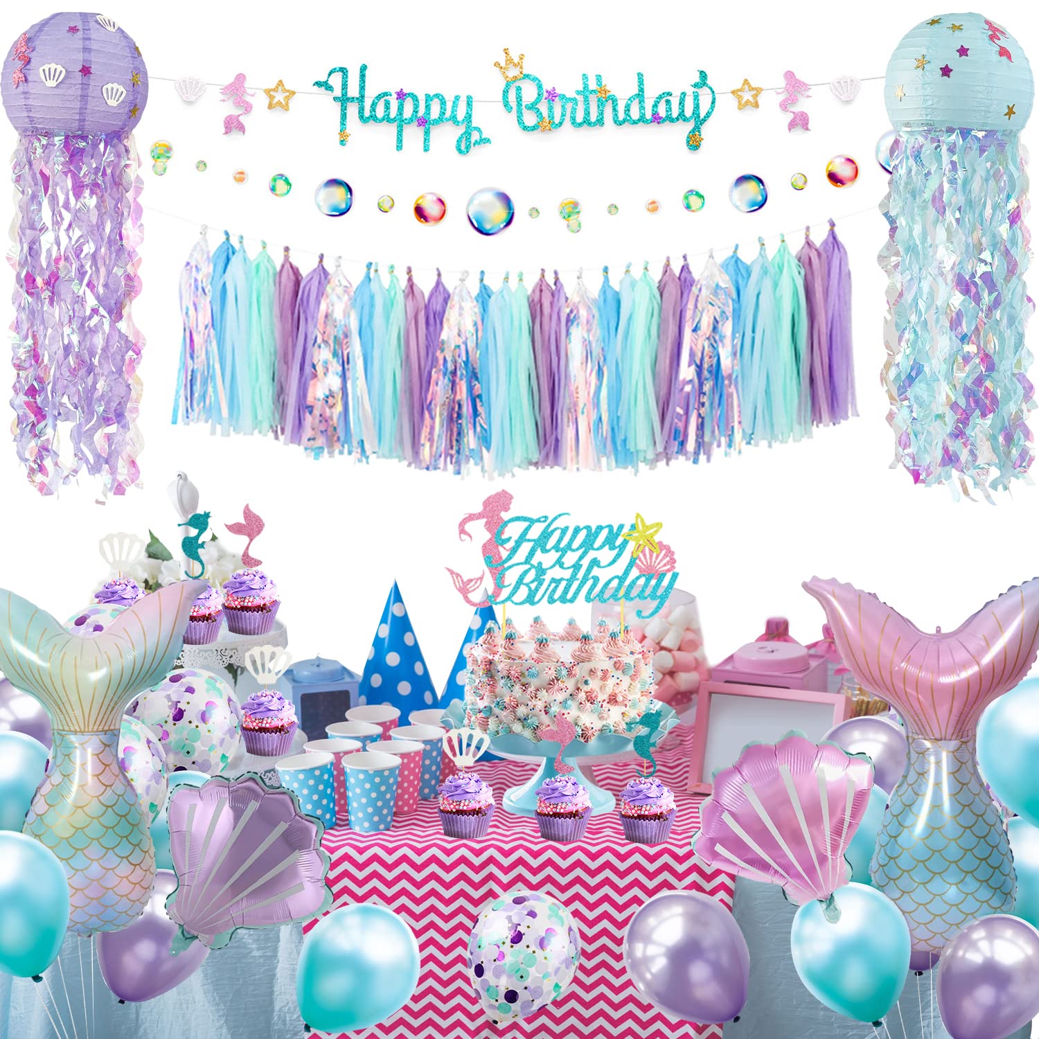 Family Pro cake topper marks the birthday milestone with mermaid charm.