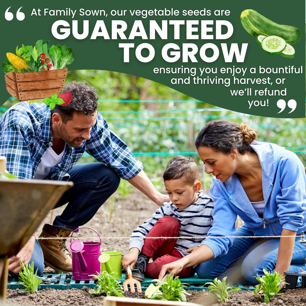 Family Sown freshness-sealed packaging keeps seeds fresh and easy to store.