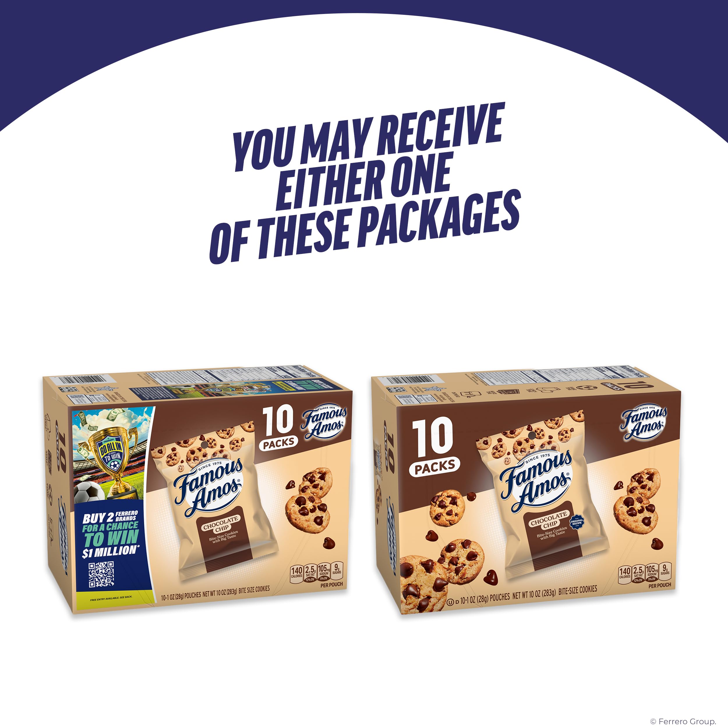 Made-in-USA Famous Amos label on cookie packaging
