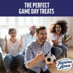 A resealable Famous Amos bag keeping cookies fresh for later