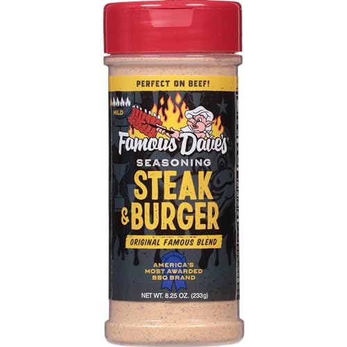Famous Dave's seasoning bottle label detail conveys heritage and quality.