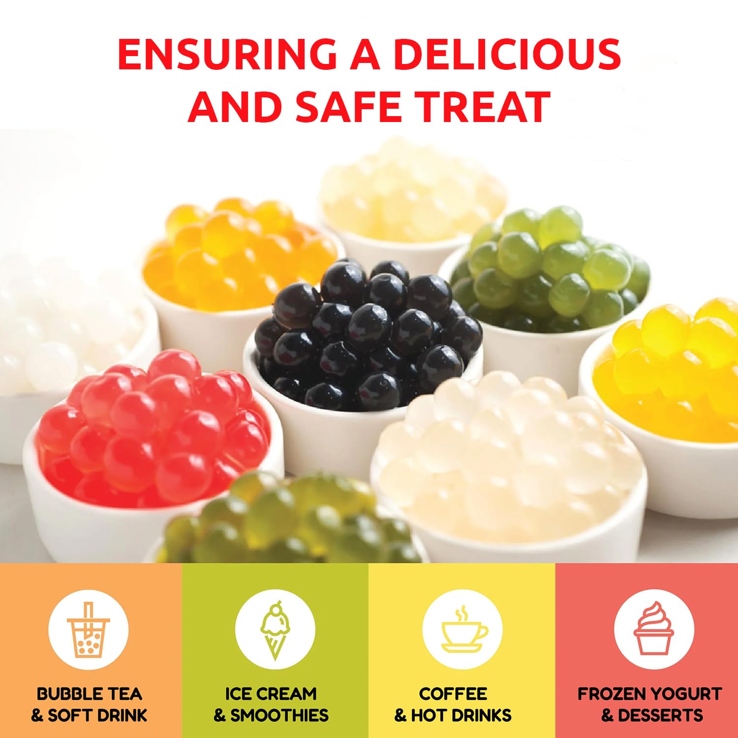 Fanale Watermelon Popping Boba Pearls in beverages for watermelon flavor bursts