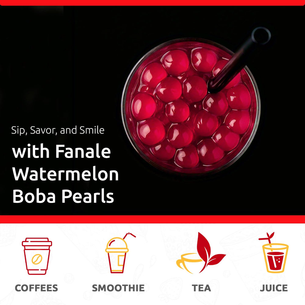 Fanale Watermelon Popping Boba Pearls on ice cream for fruity flair