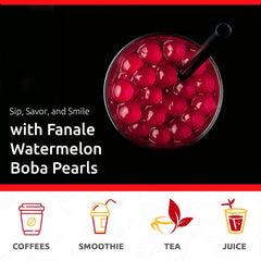 Fanale Watermelon Popping Boba Pearls on ice cream for fruity flair