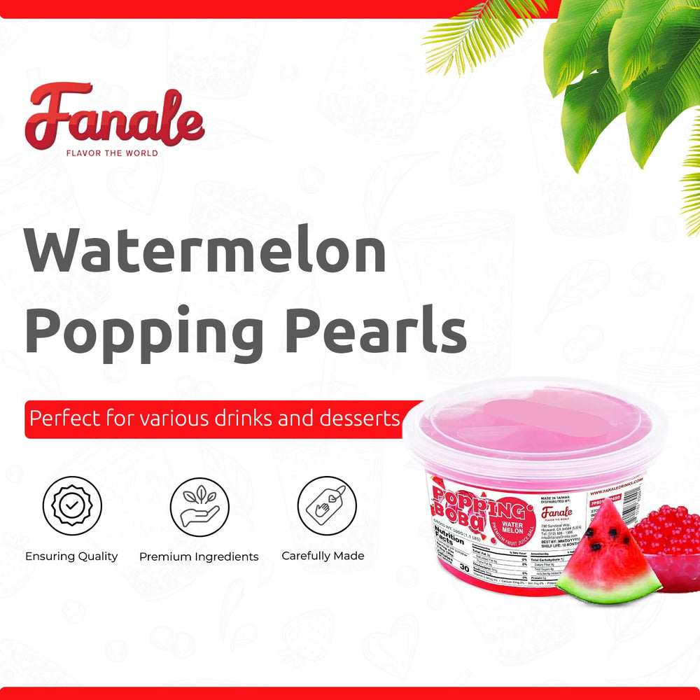 Fanale Watermelon Popping Boba Pearls in smoothies for refreshing texture