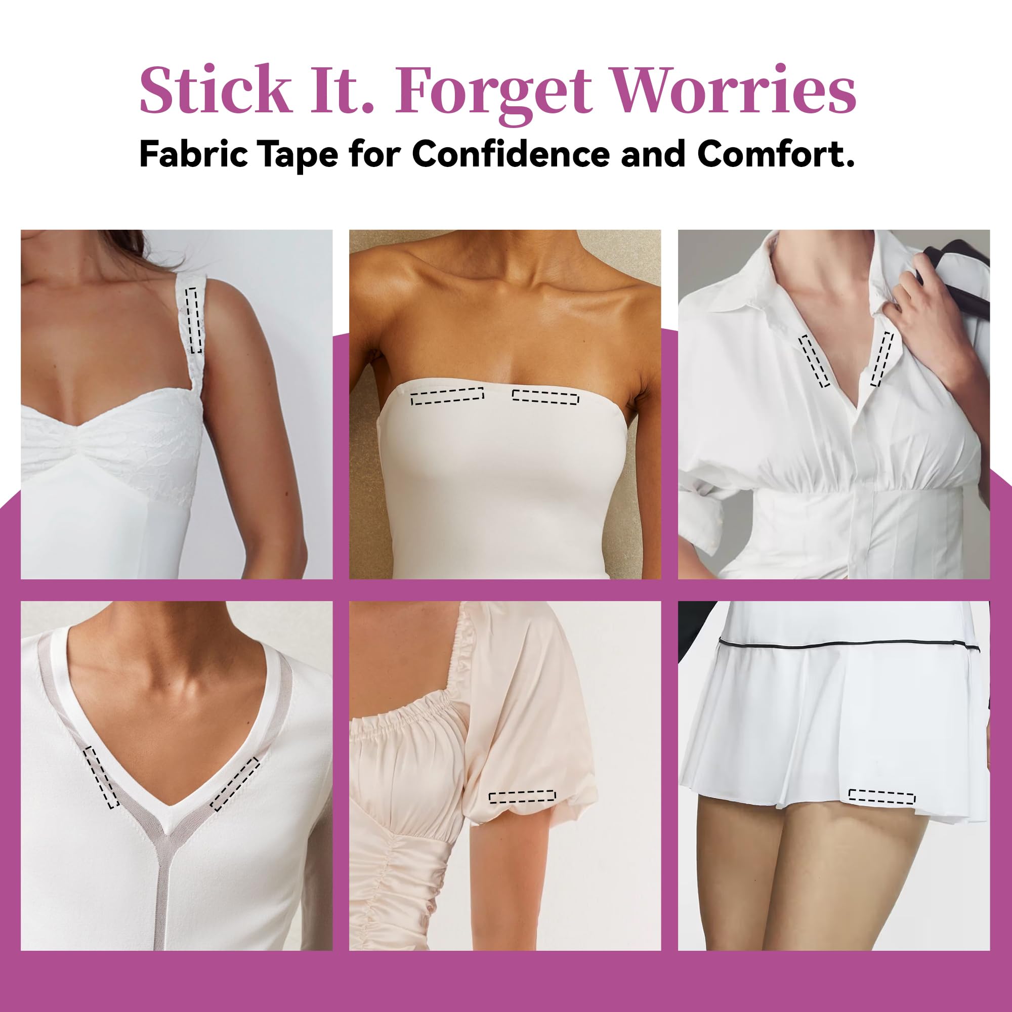 Fanceasily portable pre-cut strips fit for wardrobe emergencies