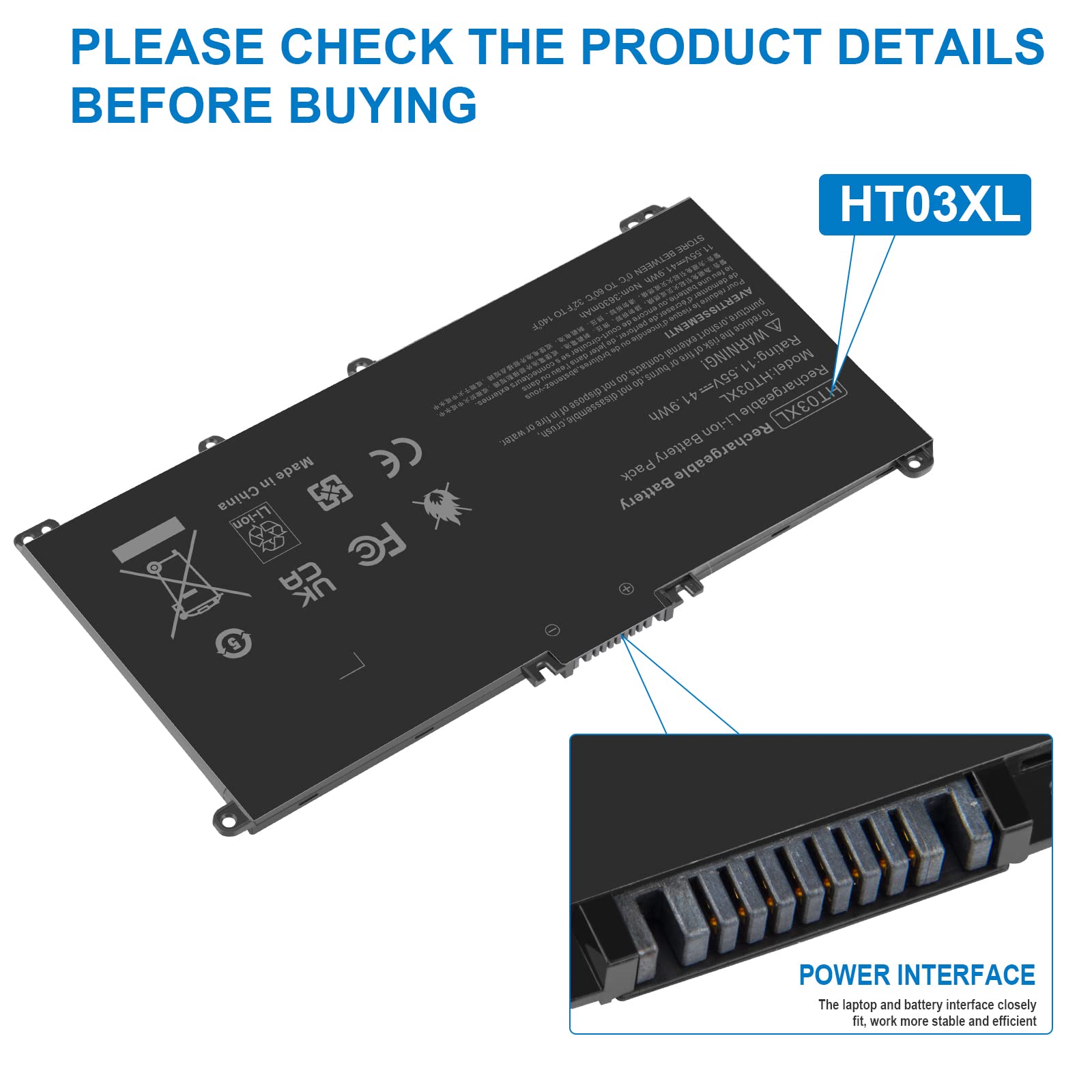 Compatibility range covers HP Pavilion 15 and 17 series models.