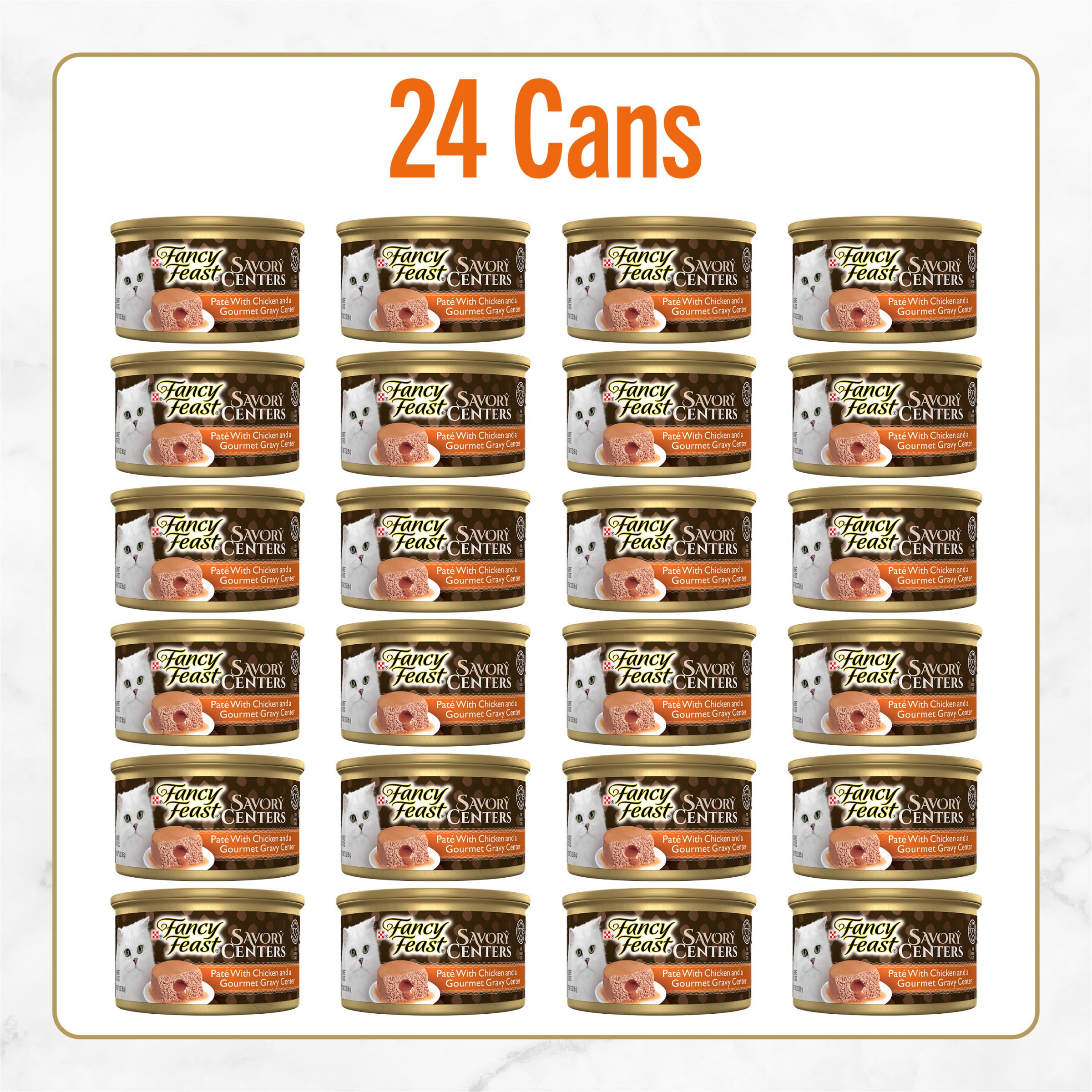 Fancy Feast chicken pate close-up emphasizing real chicken quality and appetizing look