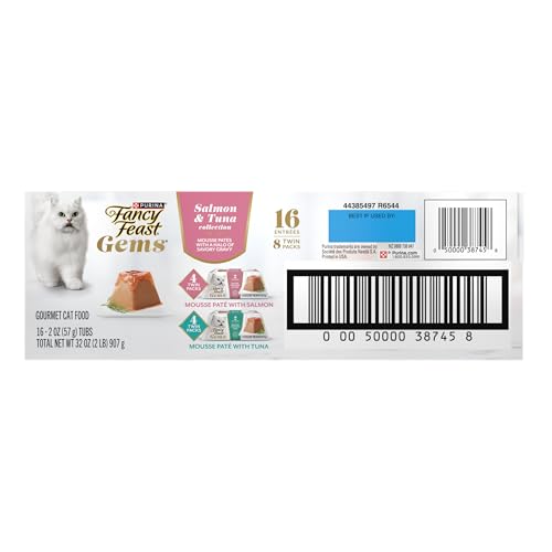 Fancy Feast Gems Box 8ct; sturdy packaging for pantry storage.
