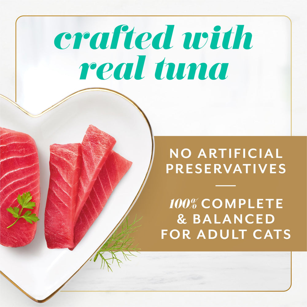 Fancy Feast Gems Mousse peel-and-reveal format for quick serving