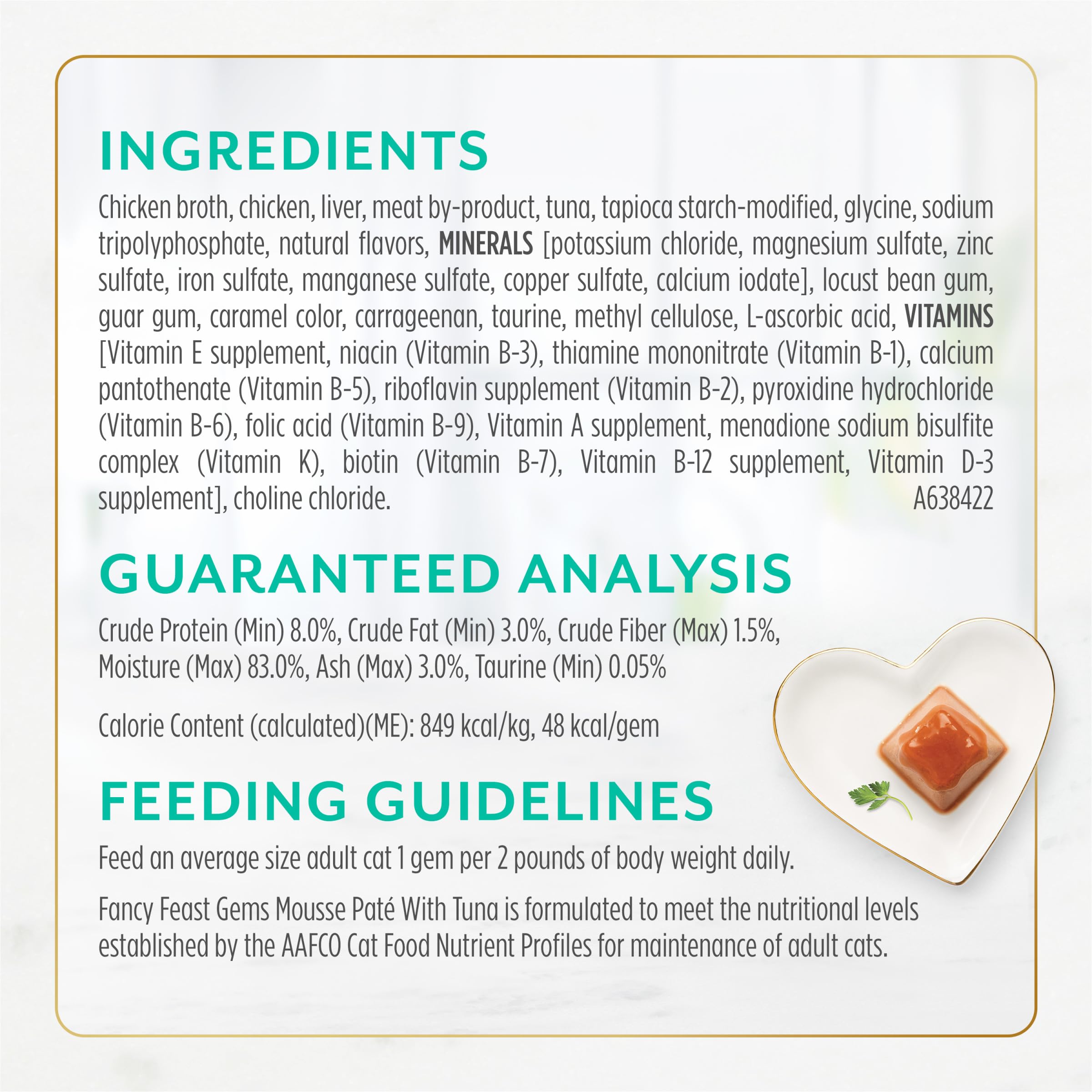 Fancy Feast Gems Mousse real tuna provides protein-forward flavor