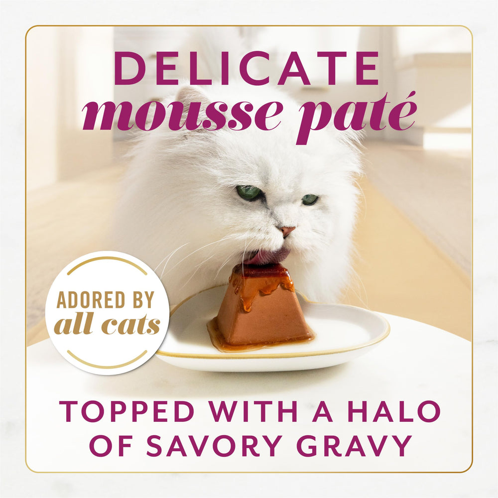 Fancy Feast Gems Pate Serving – pyramid-shaped portions that make mealtime fun and simple.