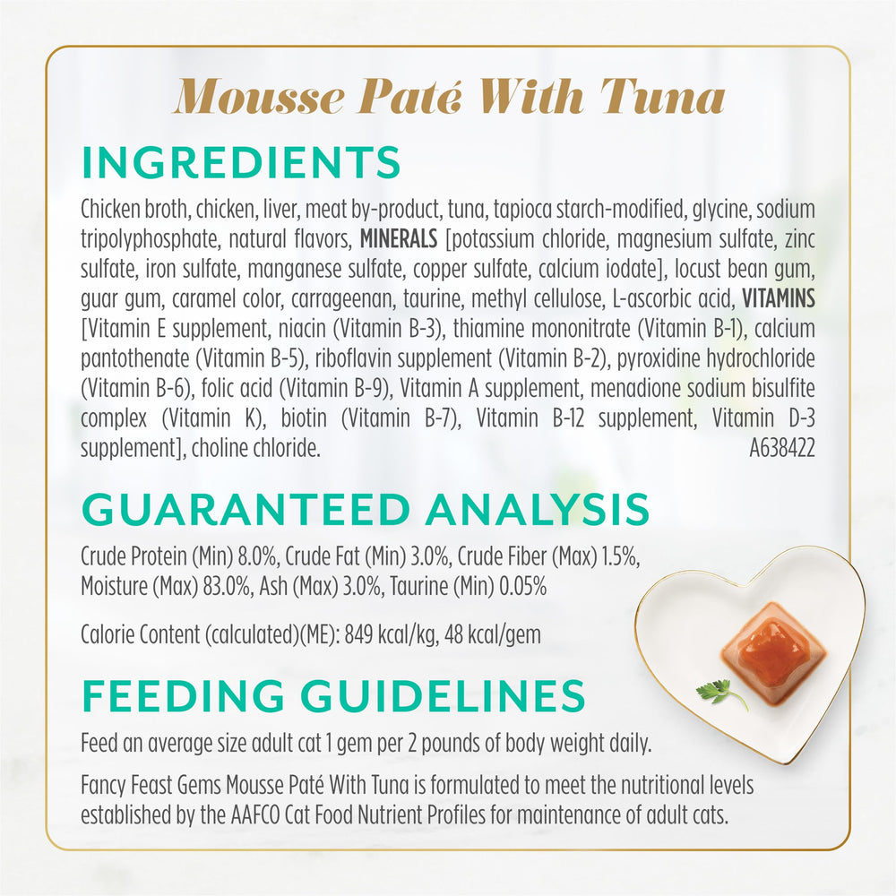 Fancy Feast Gems Pyramid serve; unique shape sparks curiosity at mealtime.