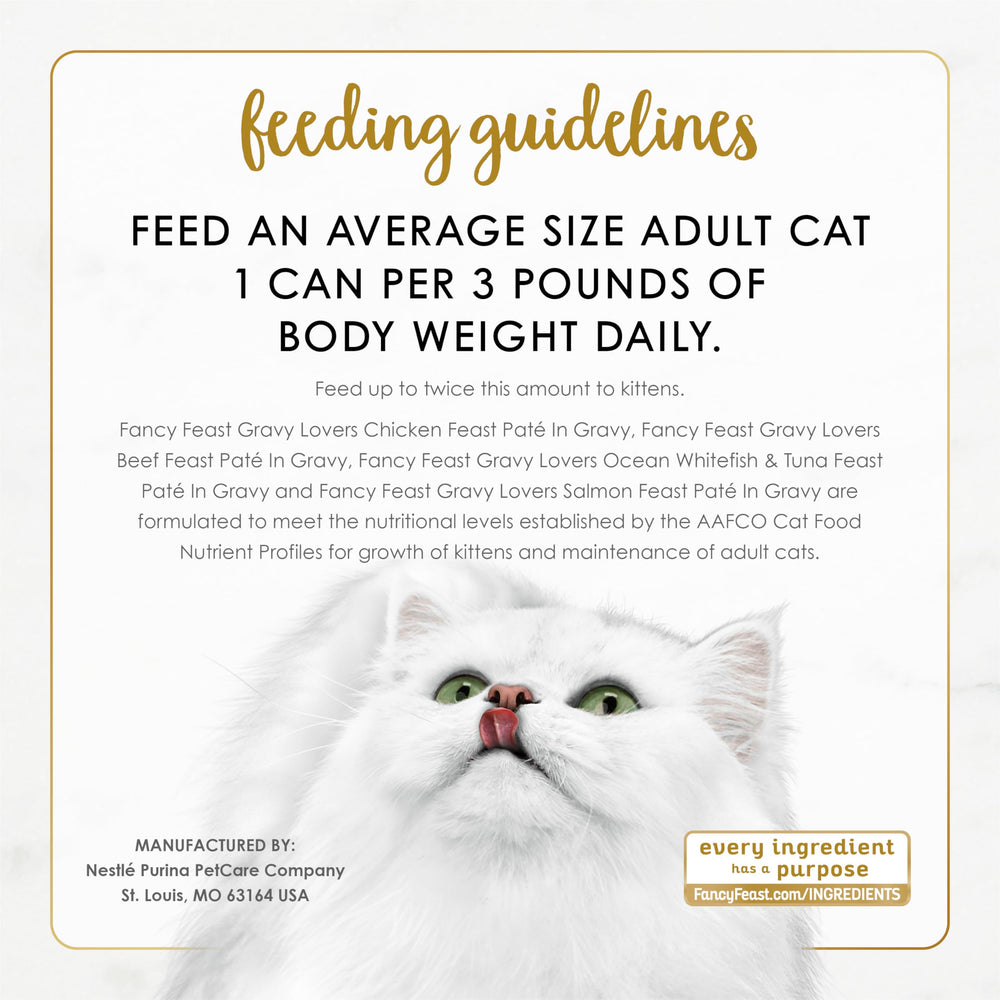 Fancy Feast Gravy Lovers produced in Purina-owned U.S. facilities.