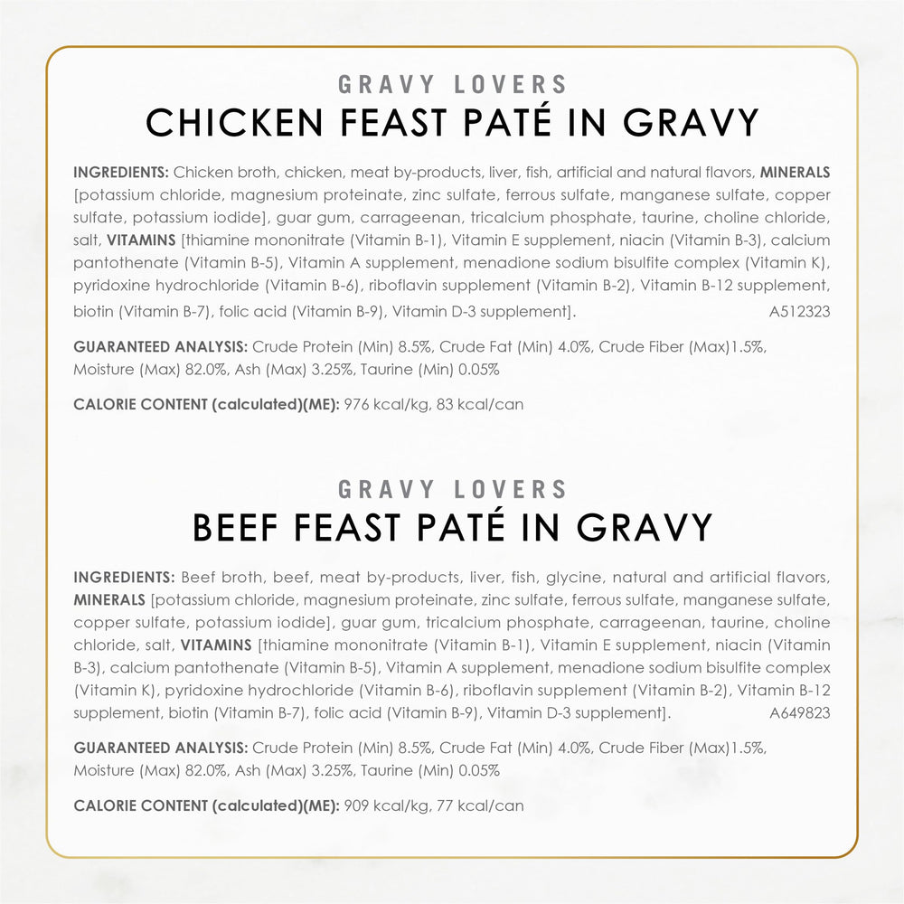 Fancy Feast Gravy Lovers smooth pate in gravy texture for easy serving.