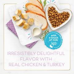 Fancy Feast real chicken and turkey kibble delivers irresistible kitten flavor.