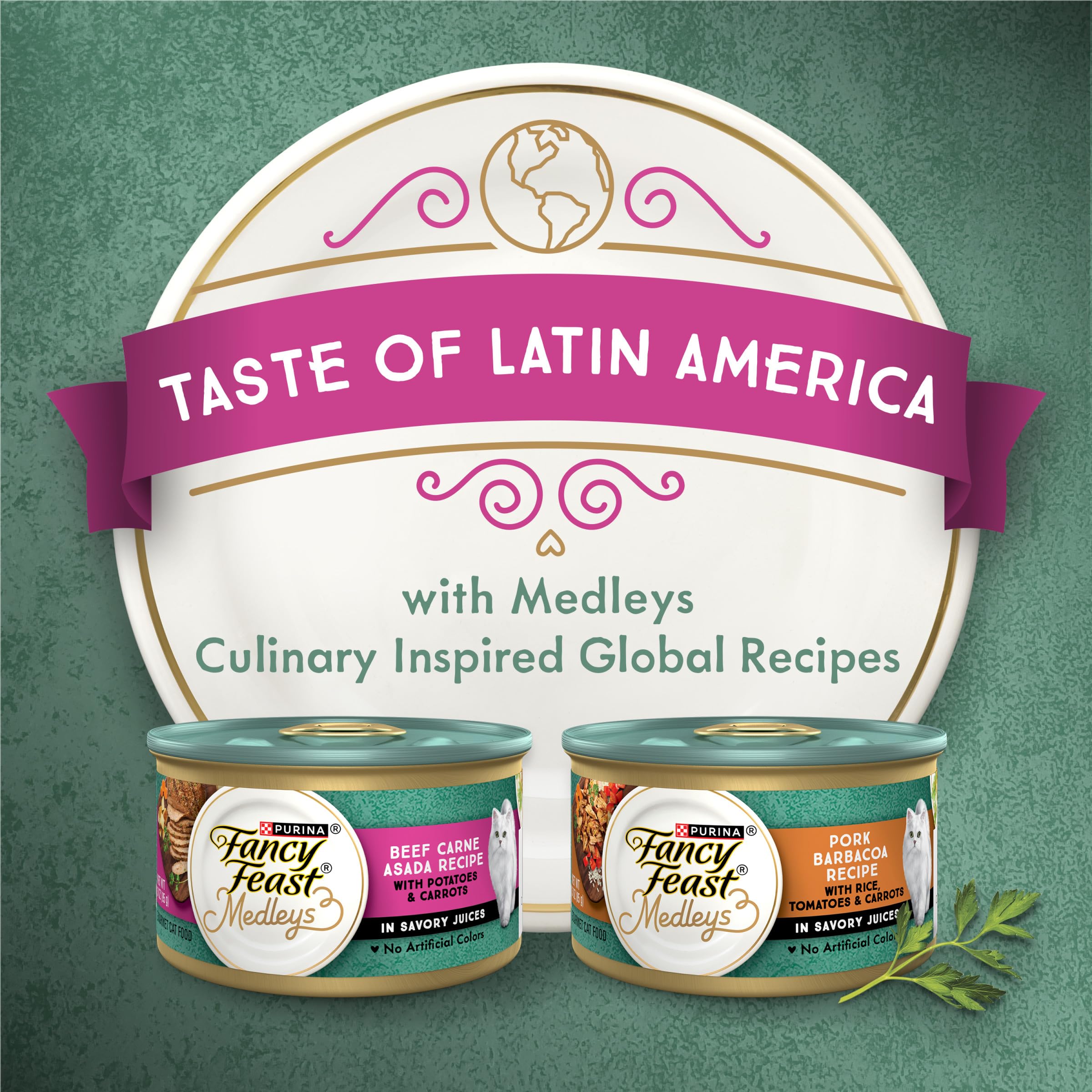 Fancy Feast Medleys Latin America complete and balanced nutrition for adult cats
