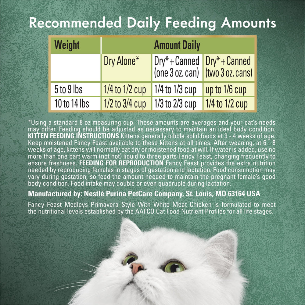 Fancy Feast Medleys Primavera emballage sac 6,5 lb – format pratique.