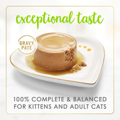 Fancy Feast salmon in gravy can helps adult cats enjoy a smooth pate texture.
