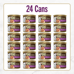Fancy Feast Savory Centers beef pate interior view; hidden gravy center adds flavor surprise.