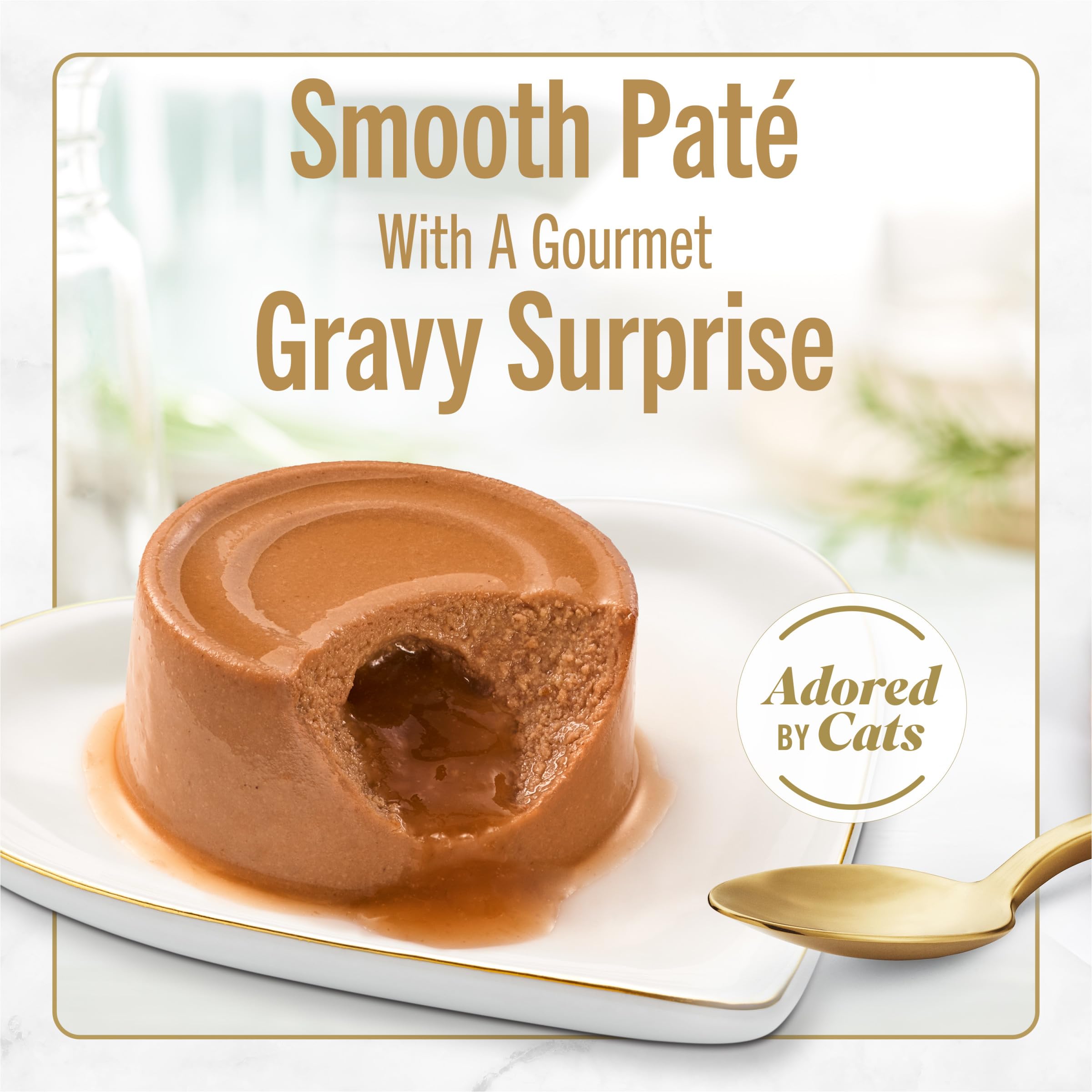 Fancy Feast Savory Centers salmon pate with gravy center invites curling whiskers.