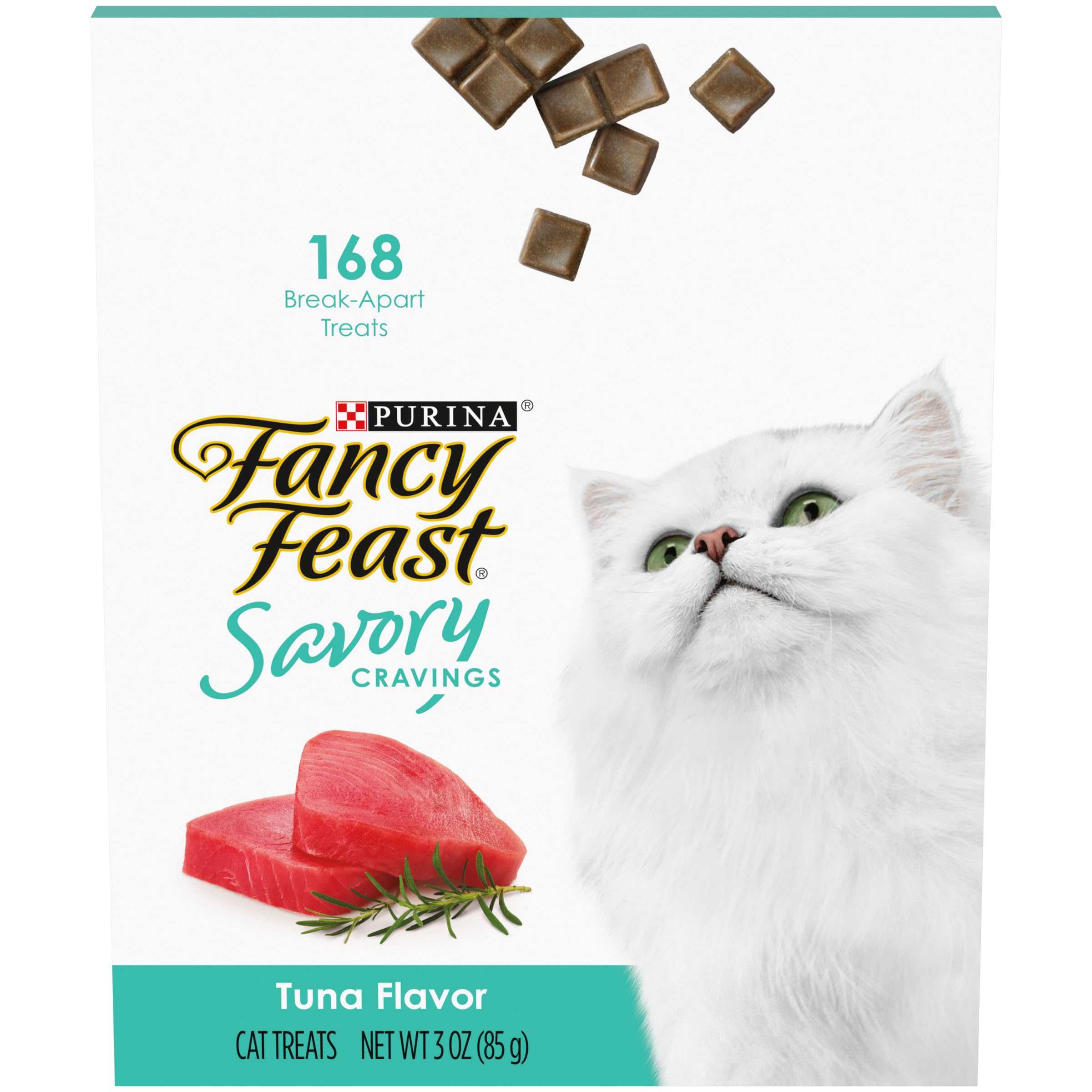 Fancy Feast Savory Cravings tuna break-apart bars ease portioning during snack time.