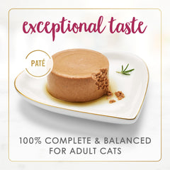 Close-up of Fancy Feast Senior Chicken Pate 7+ textured pate for easy chewing