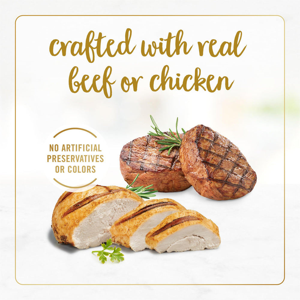 Fancy Feast variety pack displays three gourmet recipes for dining variety