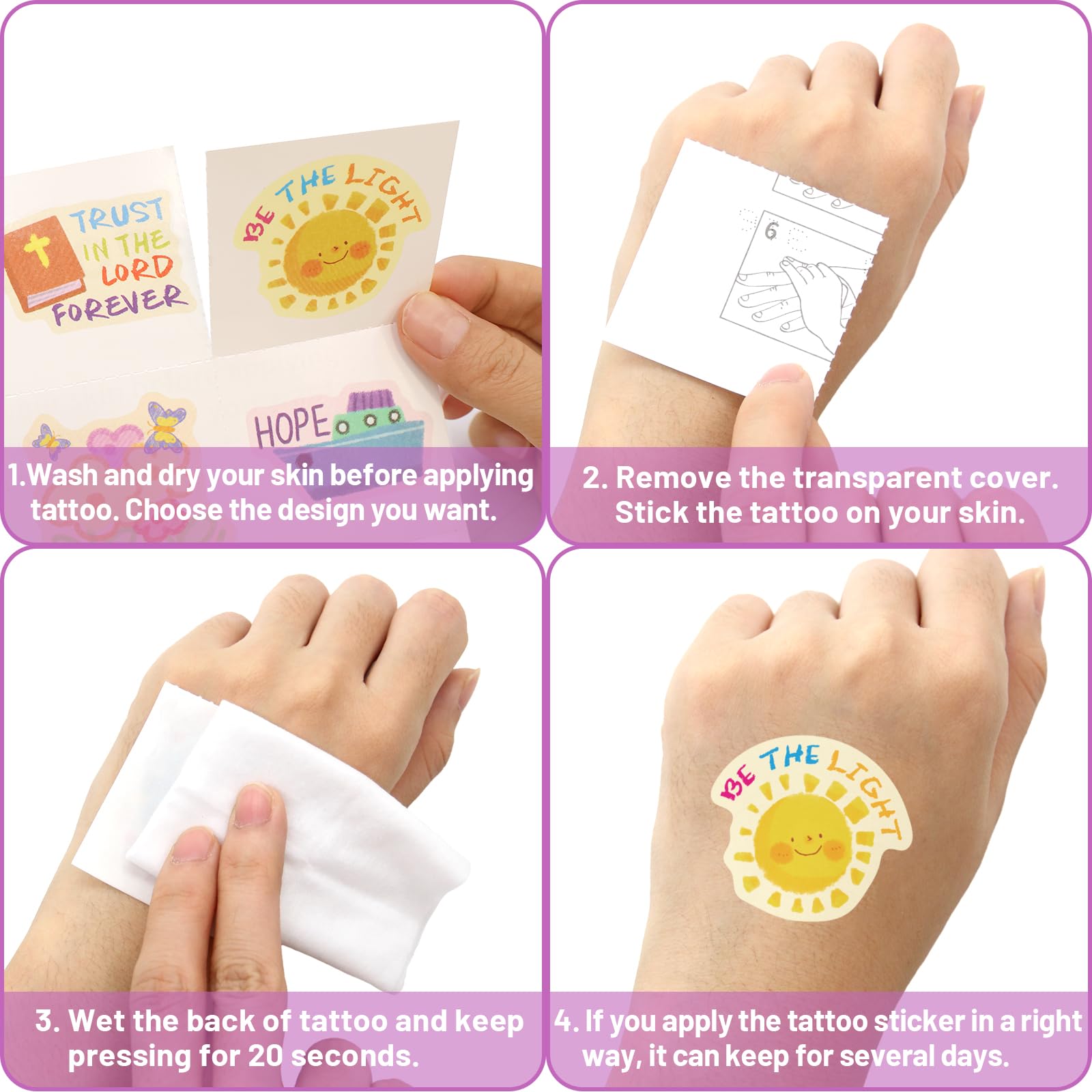 Fancy Land tattoo sheets include dove motifs for peaceful Easter classroom activities.