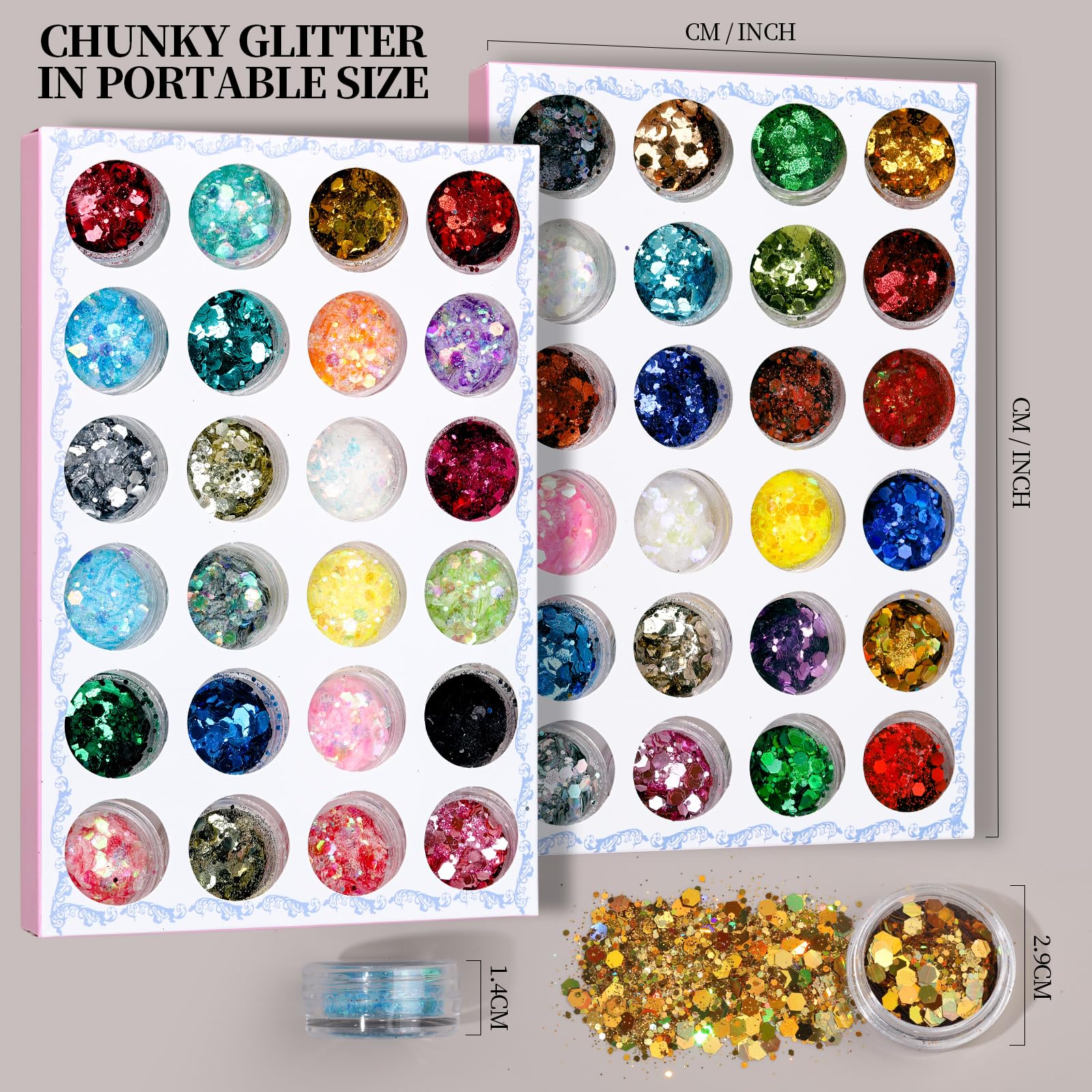 Fandamei 1mm glitter flakes for delicate nail detail
