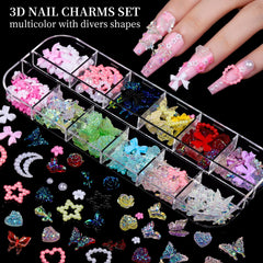 FANDAMEI 3D nail charms butterflies and bows for vibrant, multi-dimensional nails