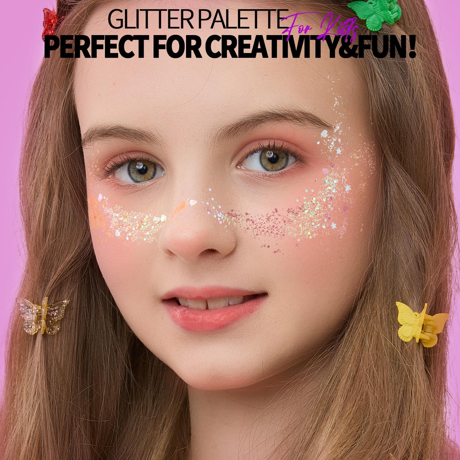 FANDAMEI compact glitter kit fits neatly in a makeup bag