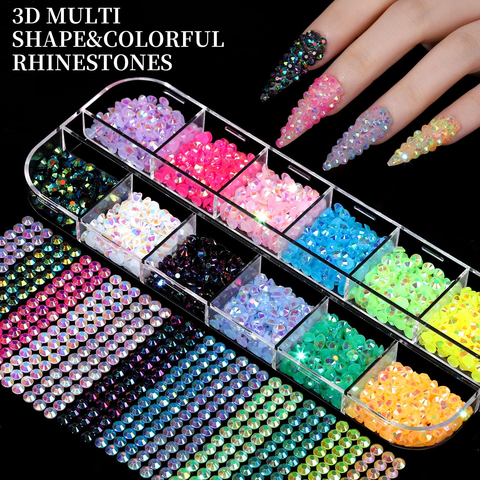 FANDAMEI flatback rhinestones and AB pearls for elegant, long-lasting nail accents