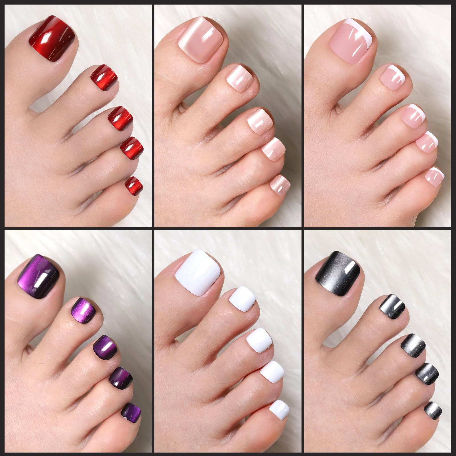 Fandamei French tip toenails offer timeless elegance for any outfit.