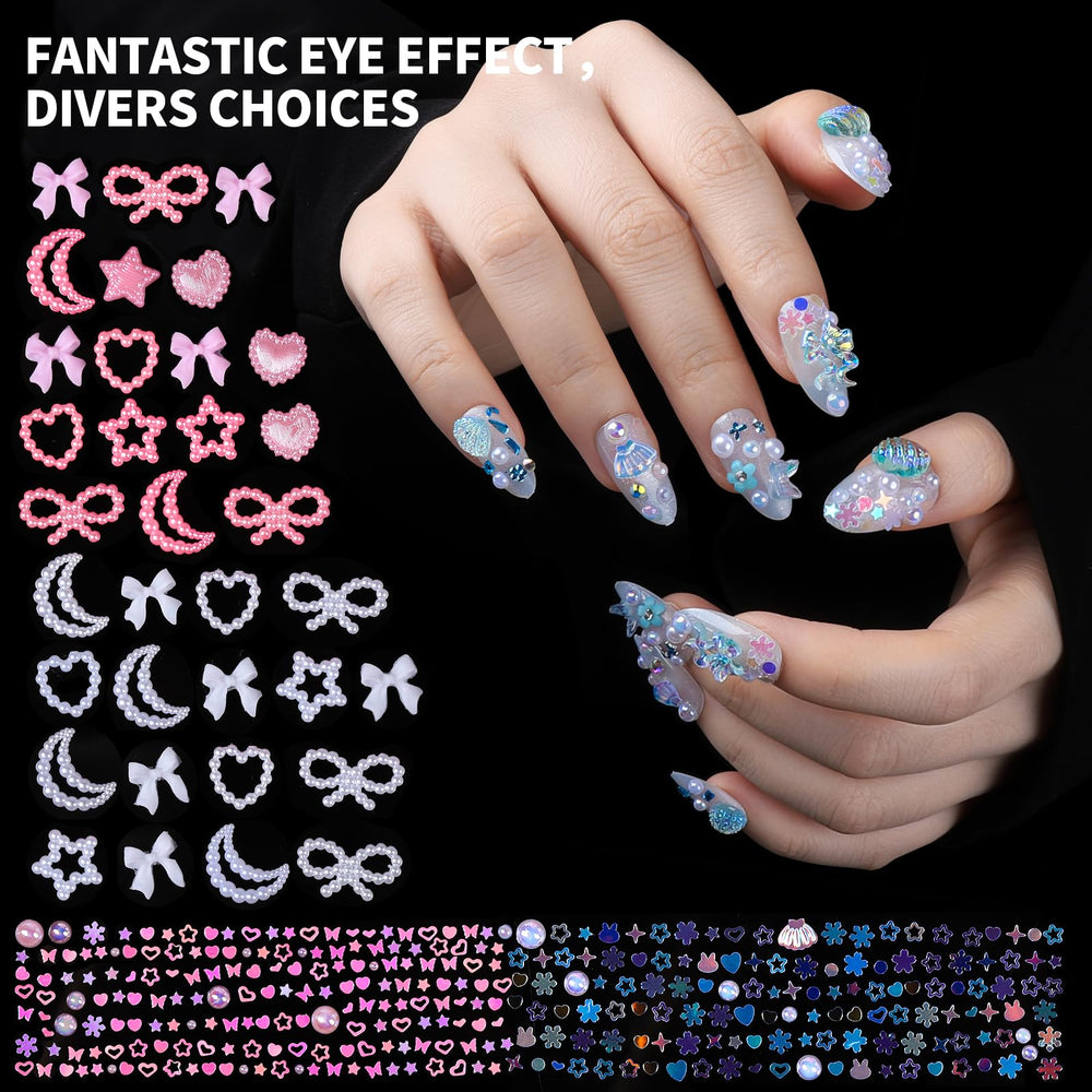 Fandamei mini charms and AB rhinestones enable intricate patterns.