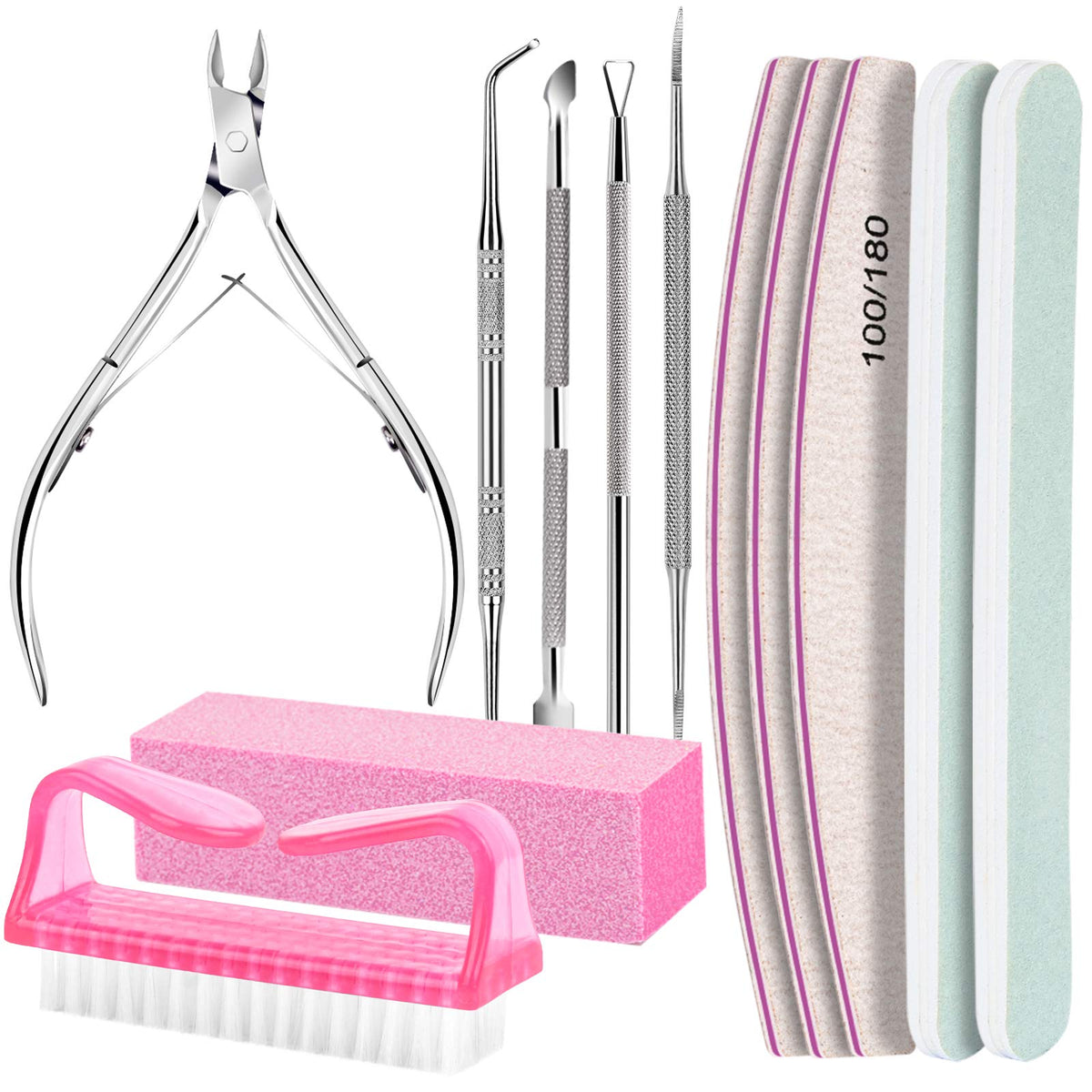 Fandamei nail files 100/180 grit for efficient shaping and removal at home.