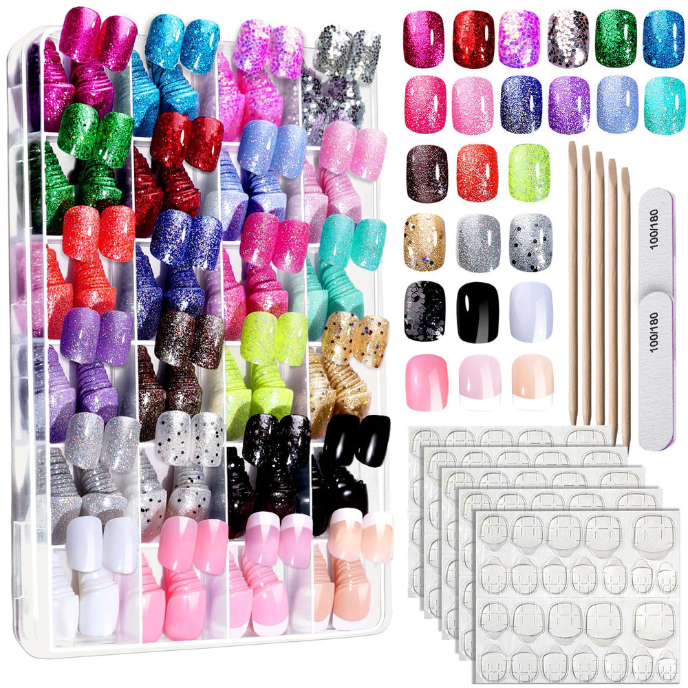 Fandamei press on nails kit 24 colors for quick at-home manicure.