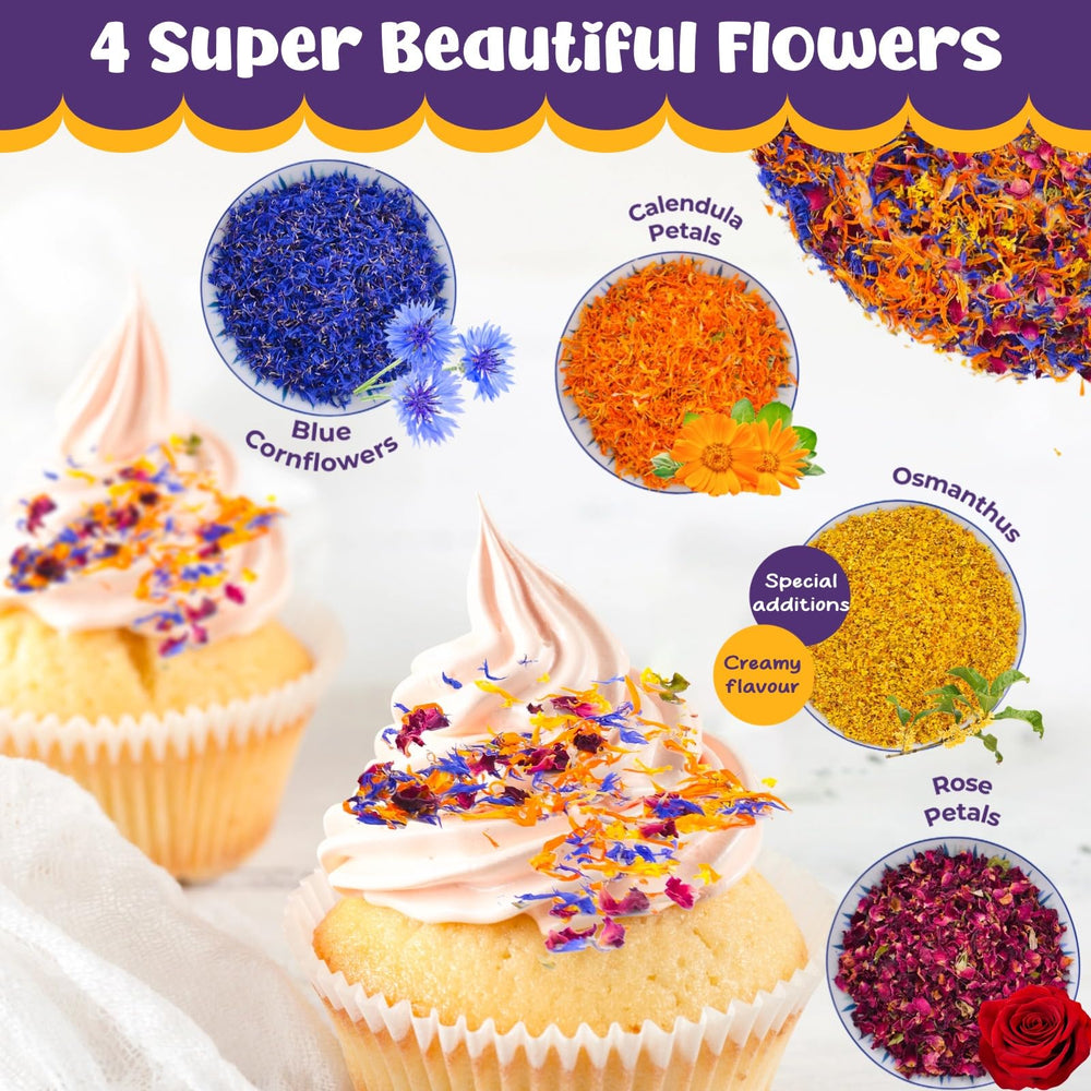 Fangkic calendula petals add vibrant color for desserts and soaps