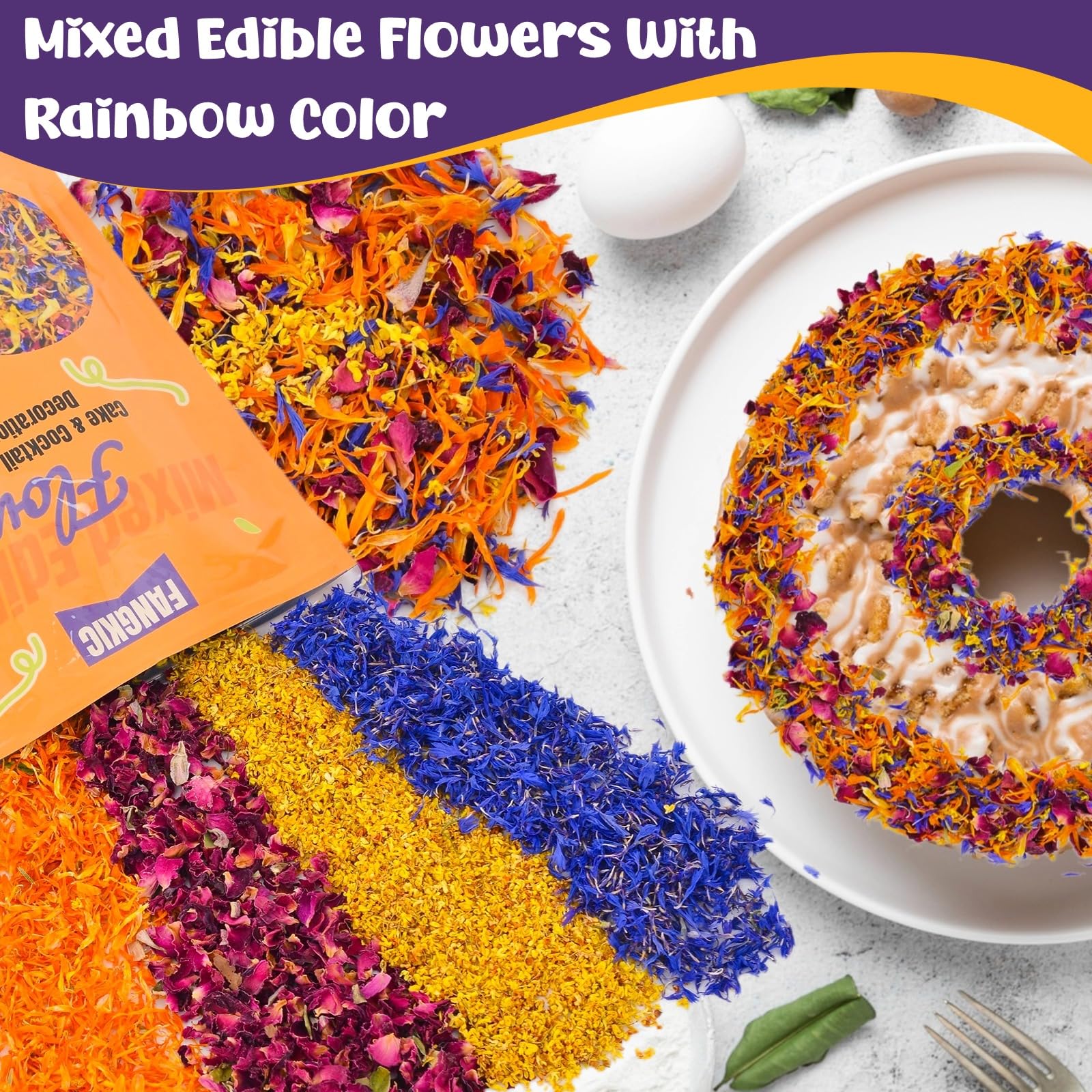 Fangkic edible flowers for cocktails elevate garnish with natural hues