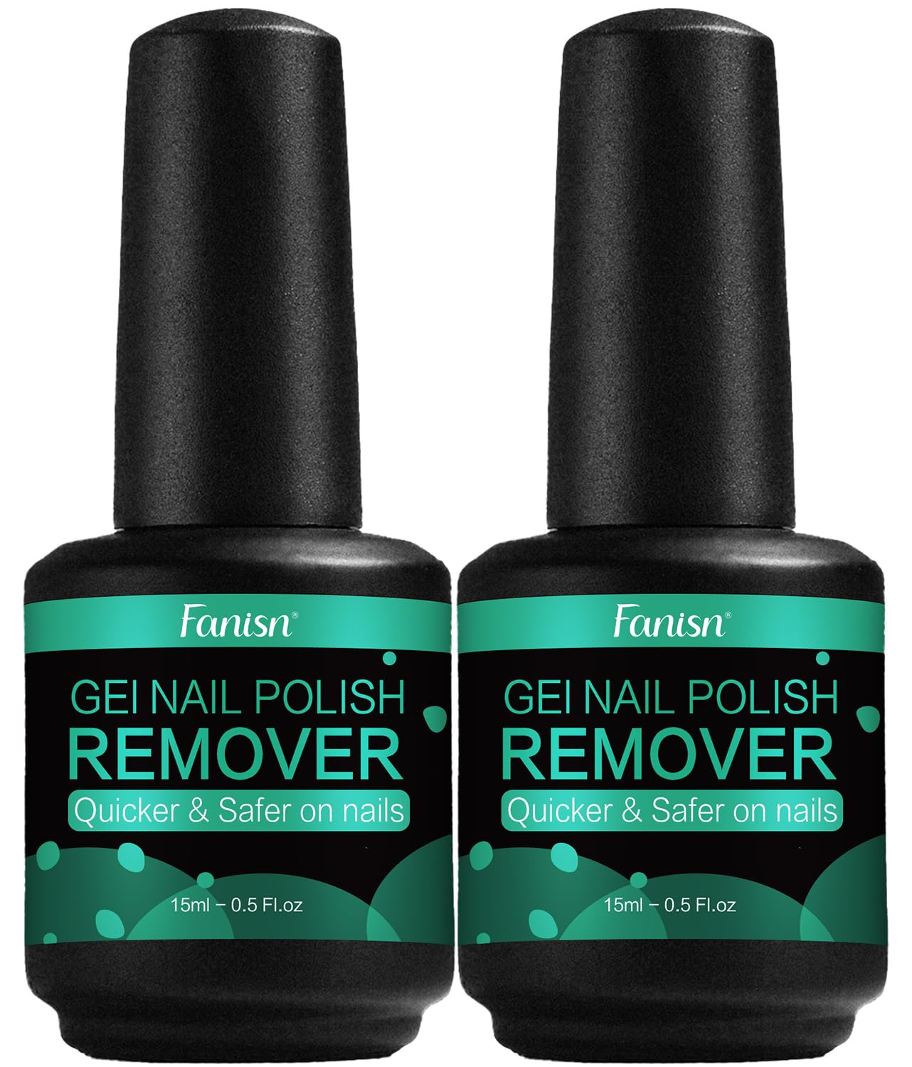 Fanisn Gel Nail Polish Remover 2x15ml bottle front for quick at-home removal
