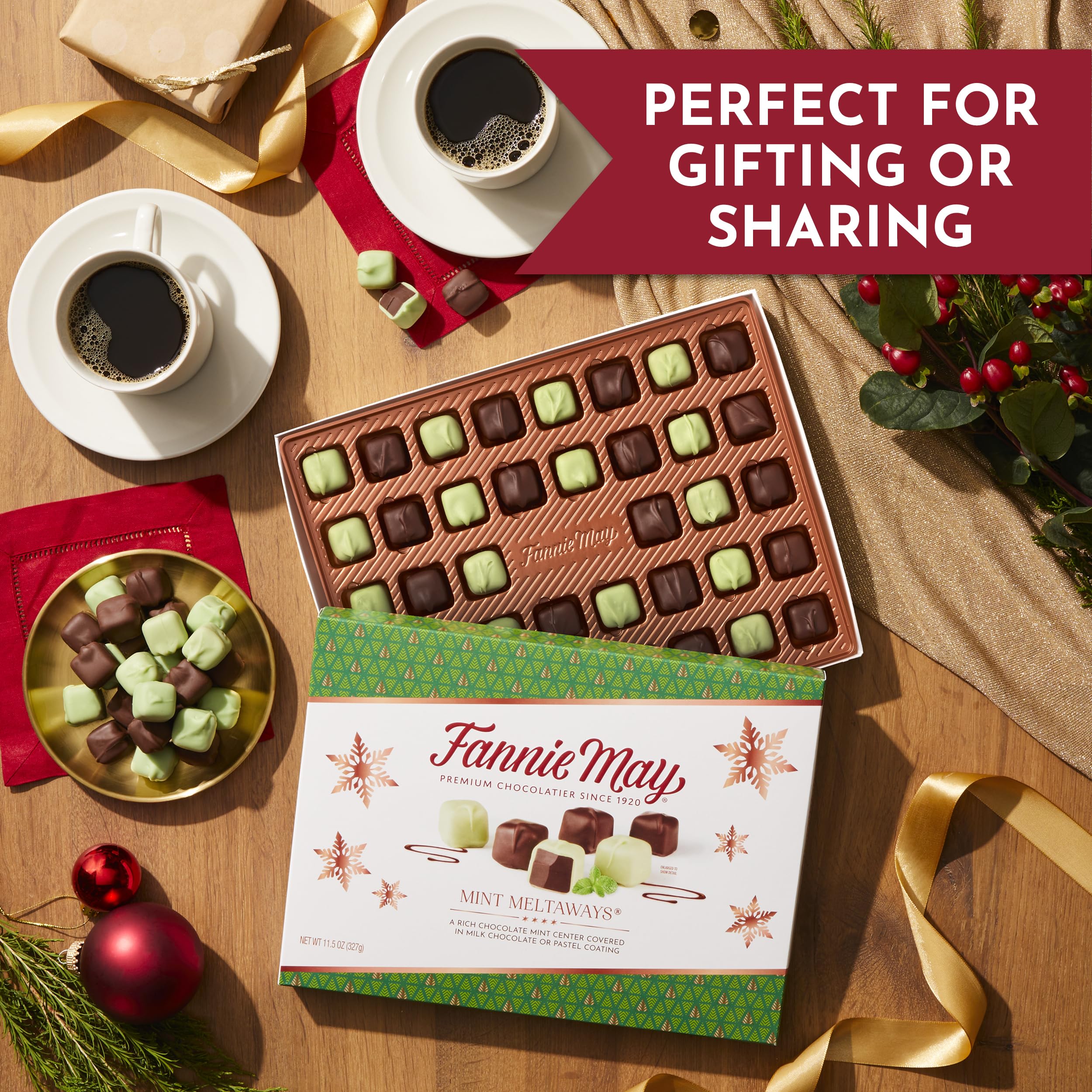 Packaging close-up highlighting premium holiday gifting appeal.