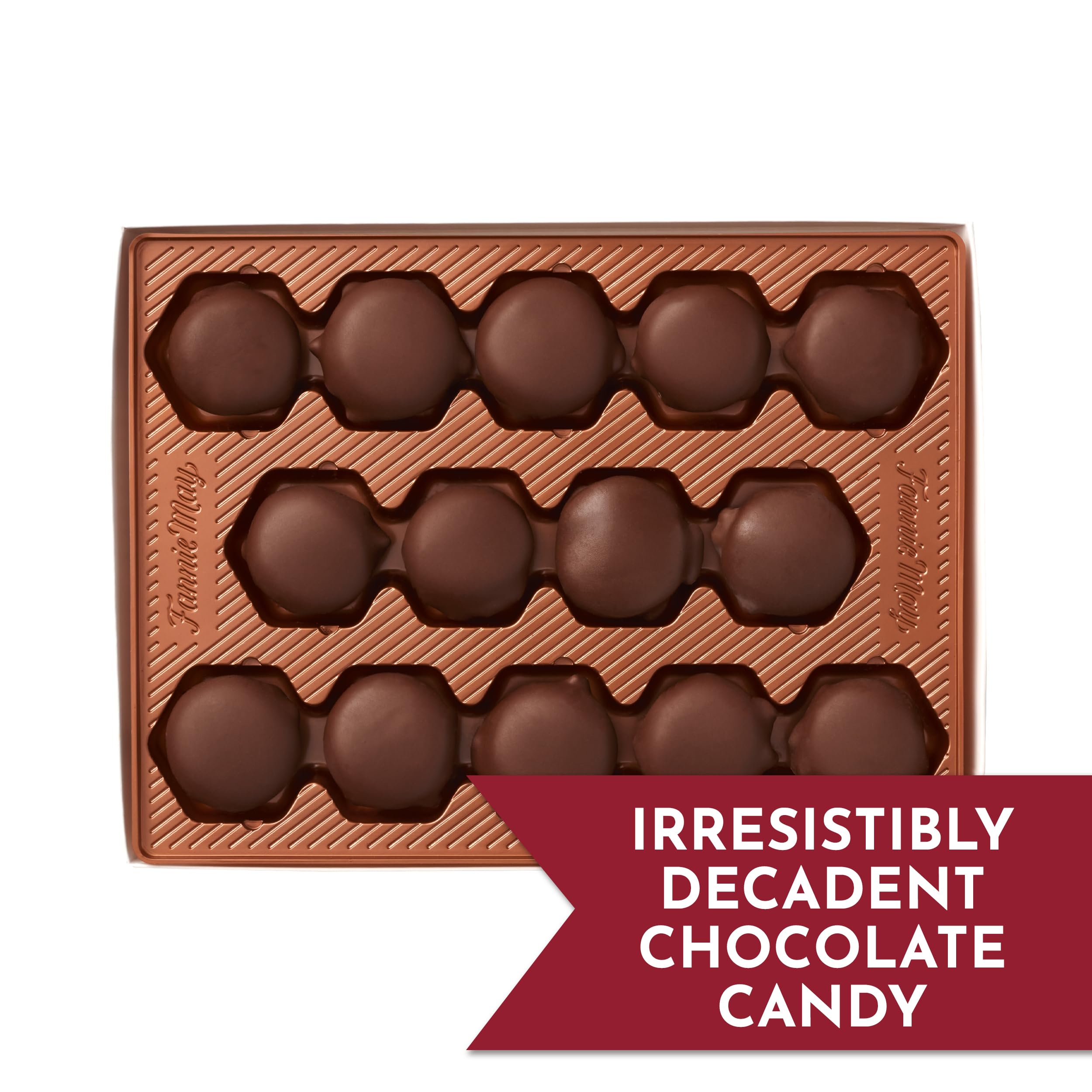 Fannie May Pixies gift box highlighting American confection heritage.