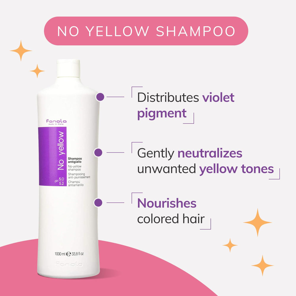 Fanola No Yellow purple pigment closeup neutralizes yellow tones on hair