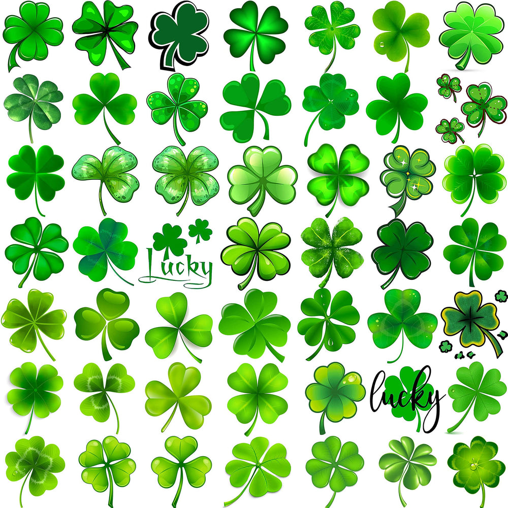 FANRUI 48 pcs 3D shamrock tattoos ready for St. Patrick's Day wear