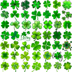 FANRUI 48 pcs 3D shamrock tattoos ready for St. Patrick's Day wear
