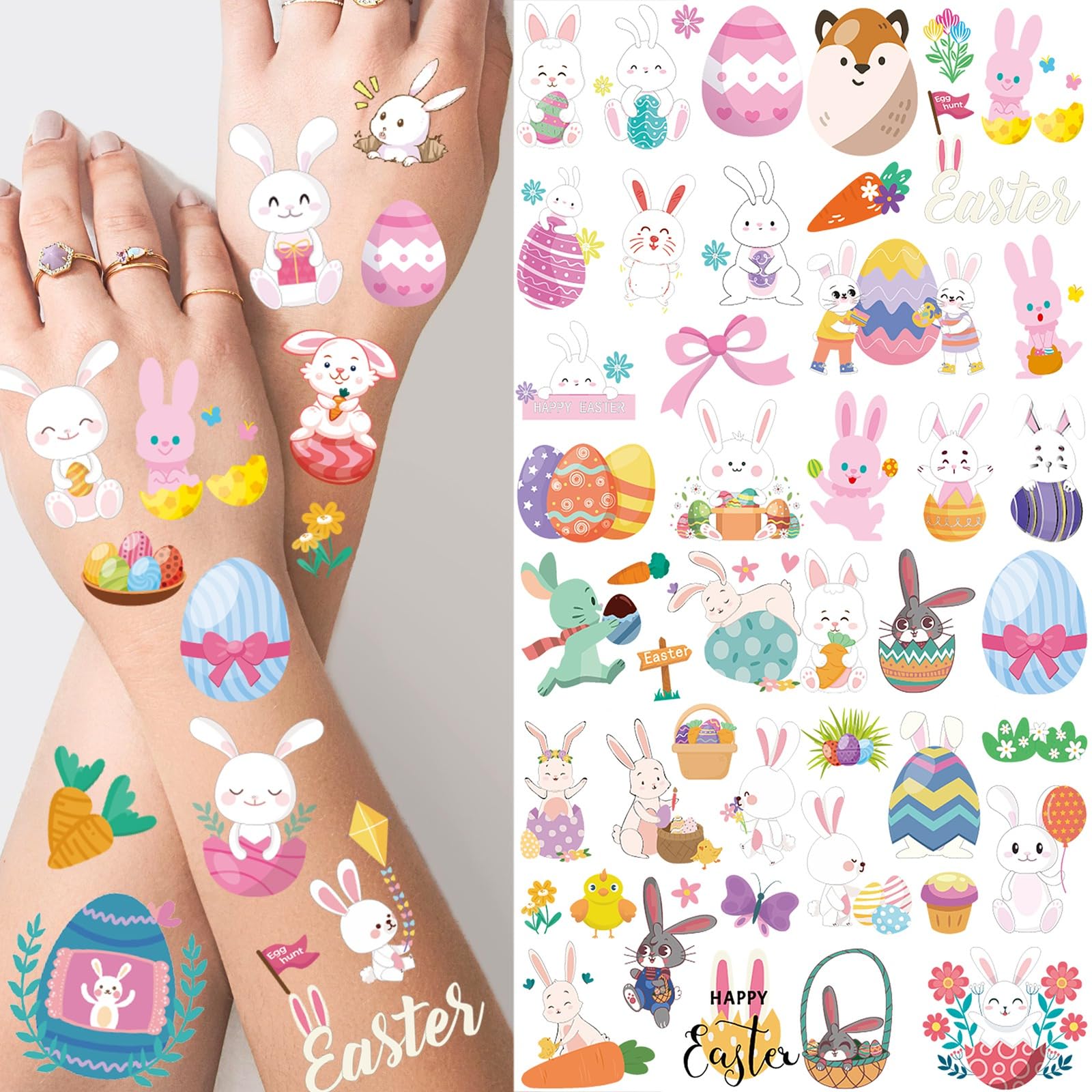 FANRUI Easter tattoos on arms or hands easy application and removal
