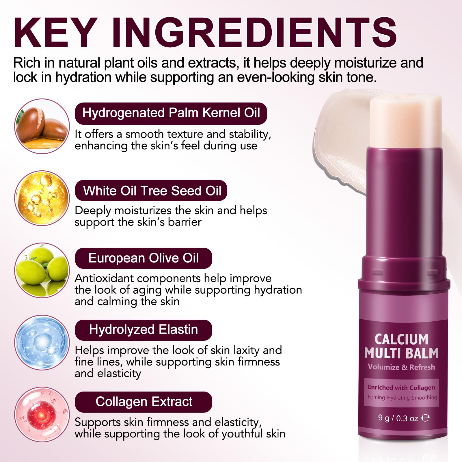 FANSHI Calcium Multi Balm Stick applied to the face for firming and smoothing.